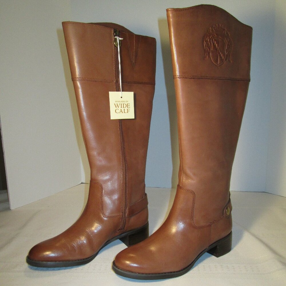 Franco Sarto Chipper Wide Calf Leather Riding Boots Sz 6M - Picture 4 of 10